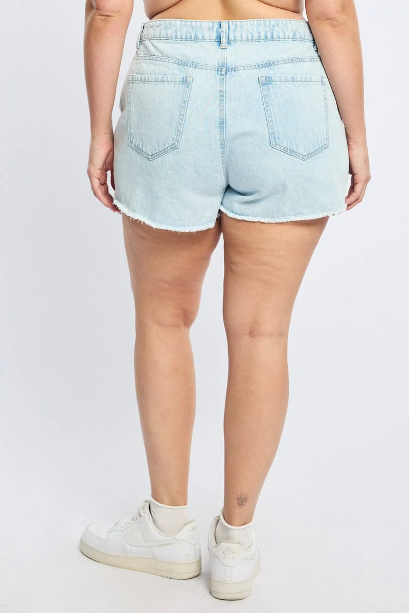 Denim Relaxed Shorts High Rise - Image 4