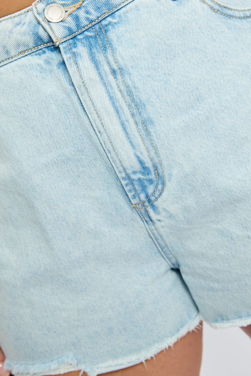 Denim Relaxed Shorts High Rise - Image 5