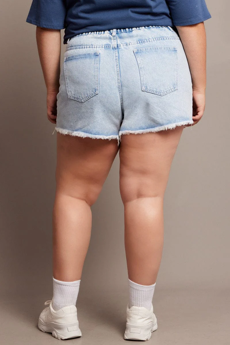 Denim Relaxed Shorts High Rise - Image 5
