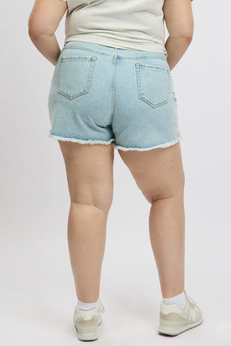 Denim Relaxed Shorts High Rise - Image 5