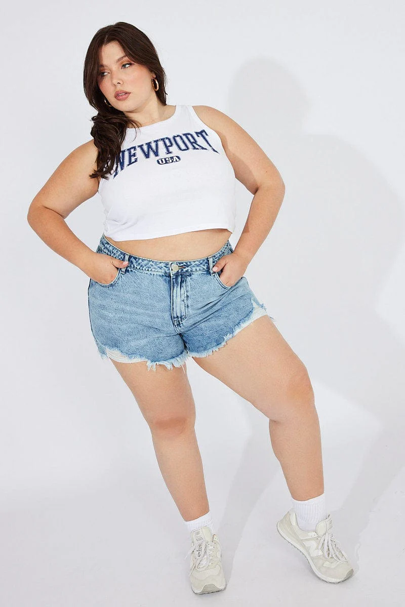 Denim Relaxed Shorts High Rise - Image 3