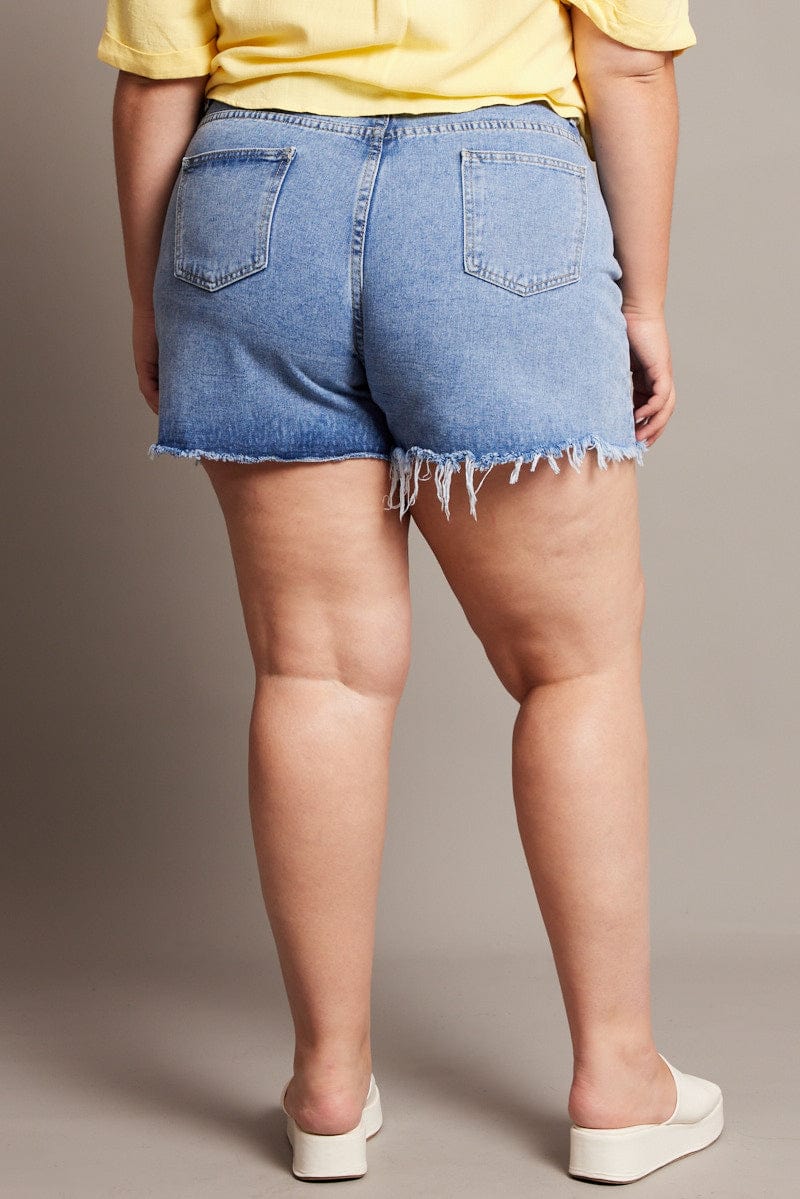 Denim Relaxed Shorts High Rise - Image 5