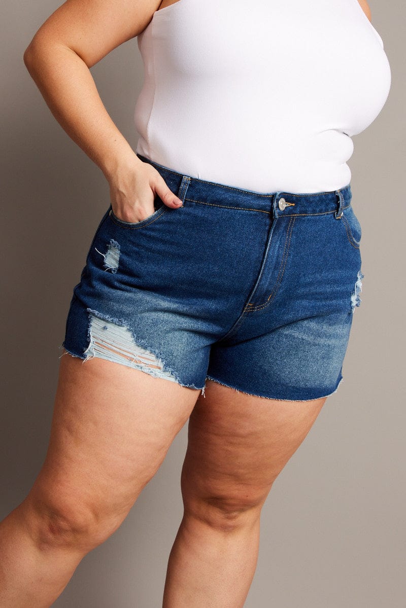 Denim Relaxed Shorts High Rise - Image 2