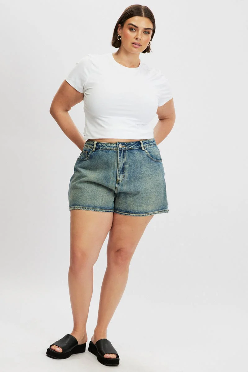 Denim Relaxed Shorts High Rise - Image 2