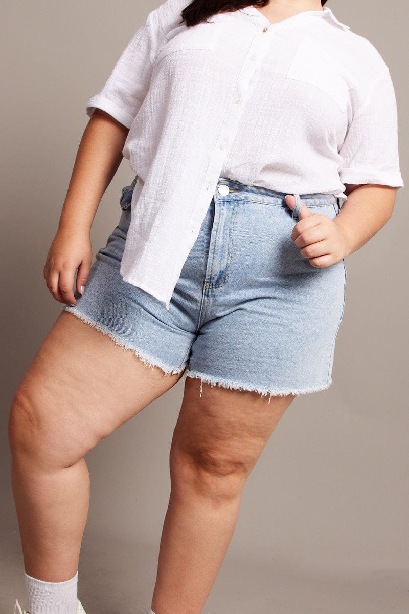 Denim Relaxed Shorts High Rise - Image 2