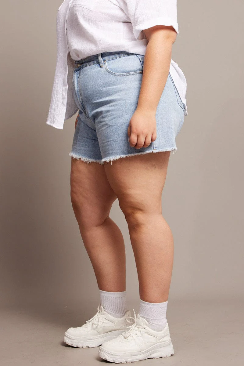 Denim Relaxed Shorts High Rise - Image 4