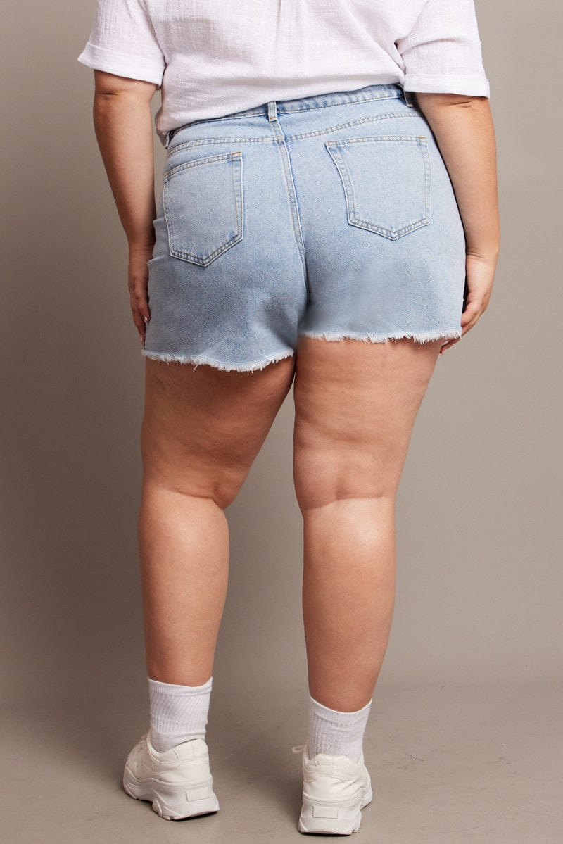 Denim Relaxed Shorts High Rise - Image 5