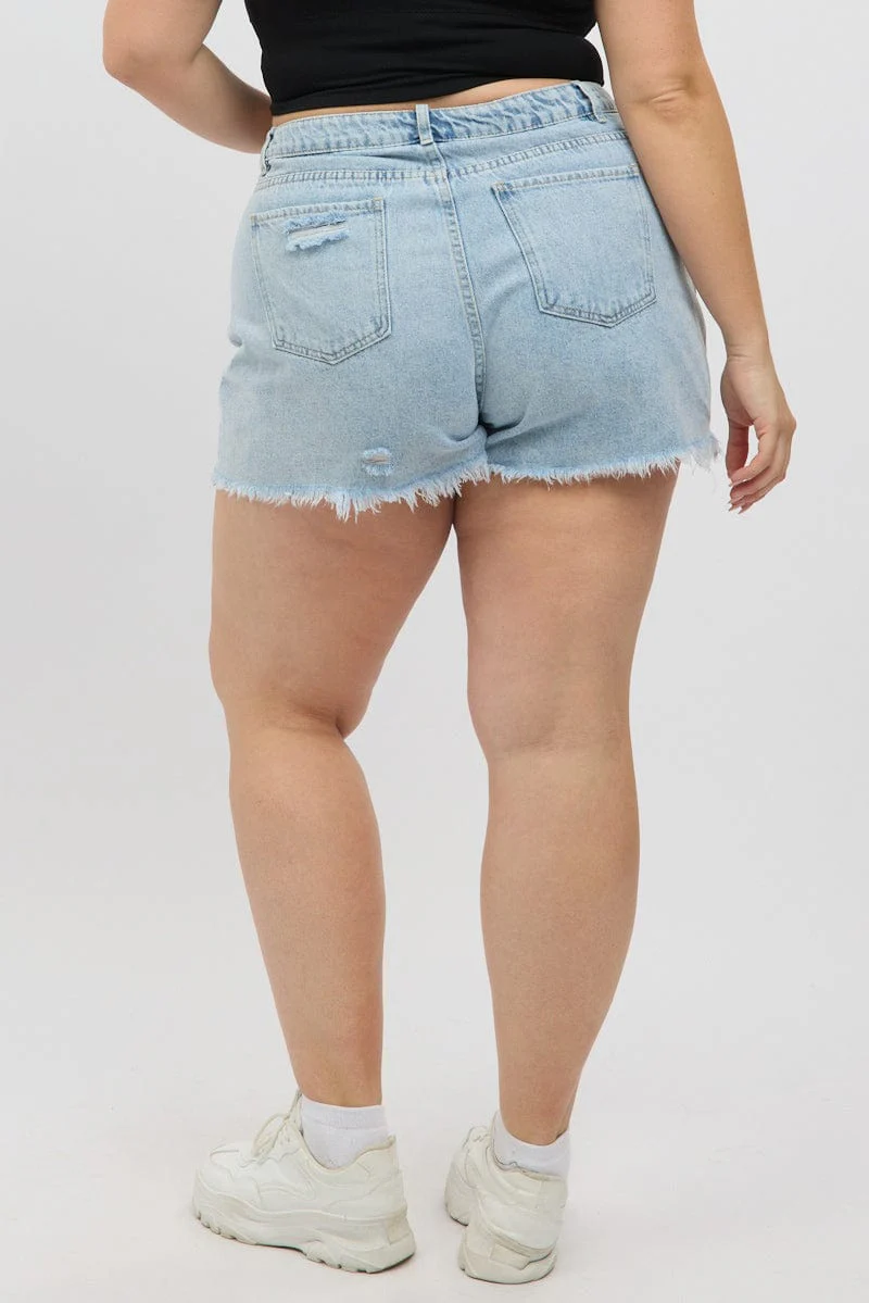 Denim Relaxed Shorts High Rise - Image 5