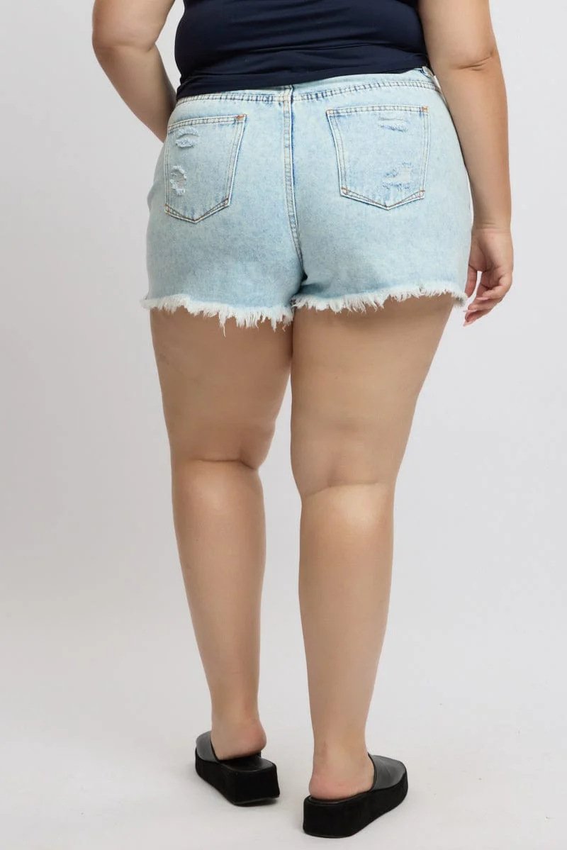 Denim Relaxed Shorts High Rise - Image 5