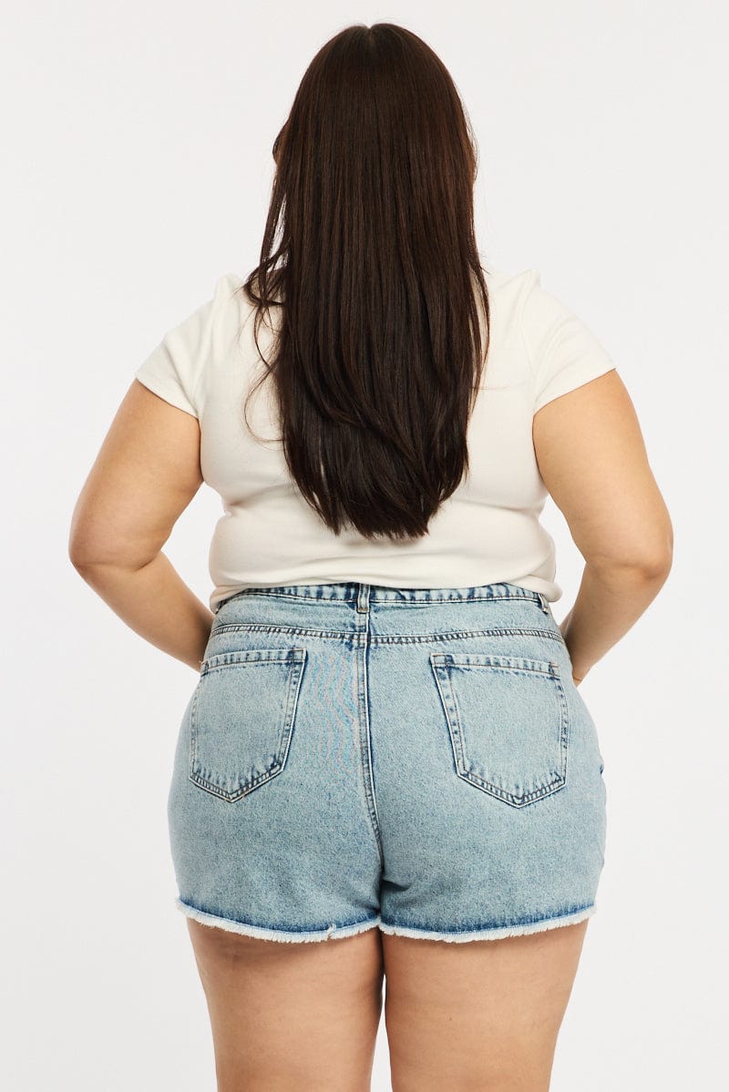 Denim Relaxed Shorts High Rise - Image 4