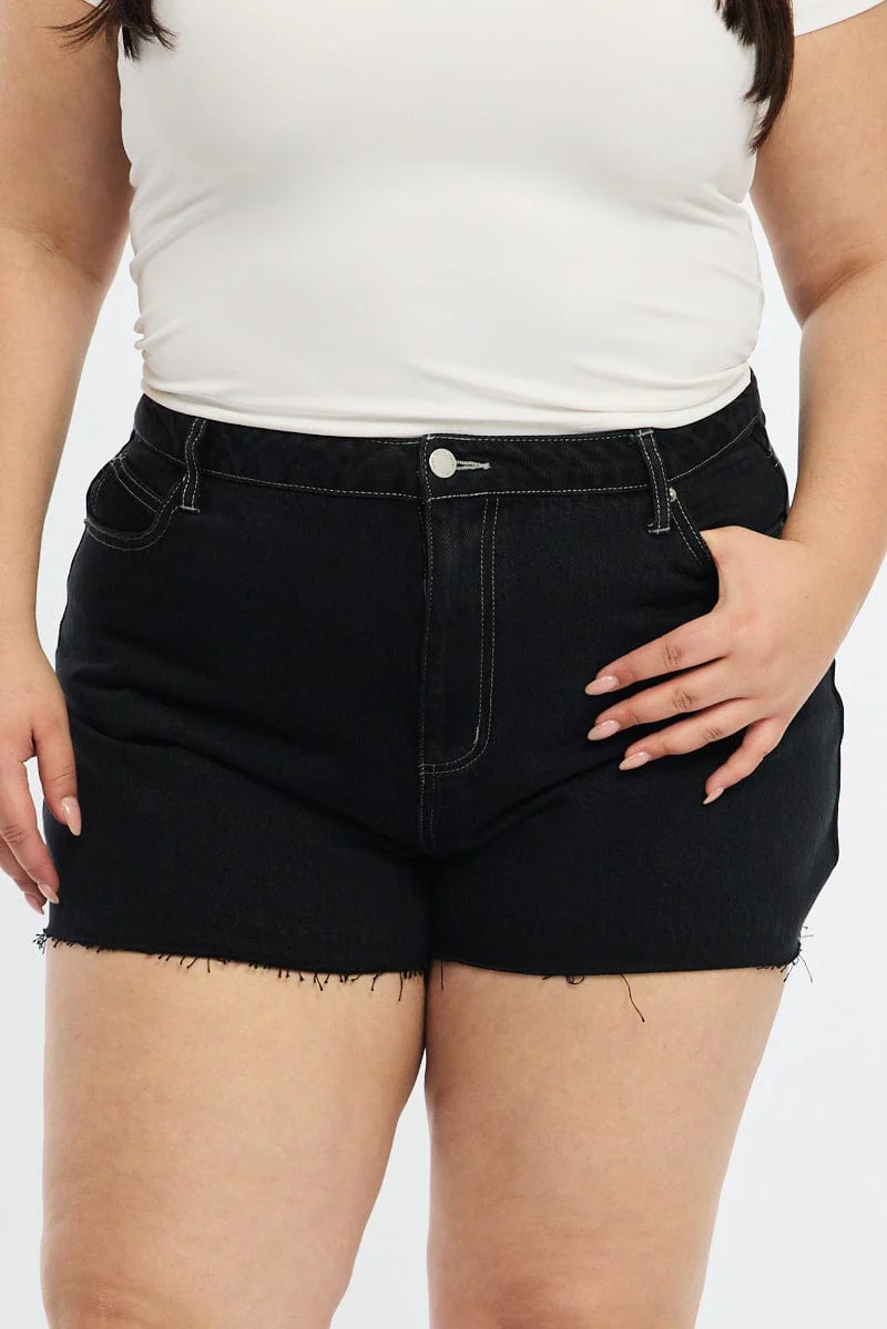 Denim Relaxed Shorts High Rise - Image 2