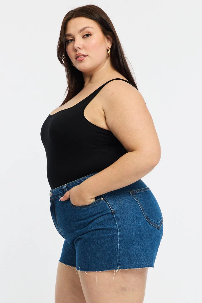 Denim Relaxed Shorts High Rise - Image 3
