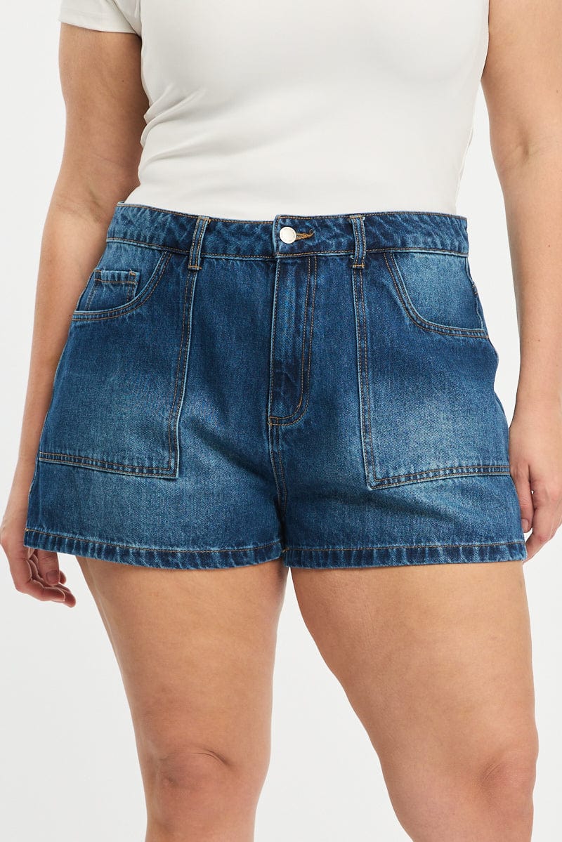 Denim Relaxed Shorts Low Rise - Image 2