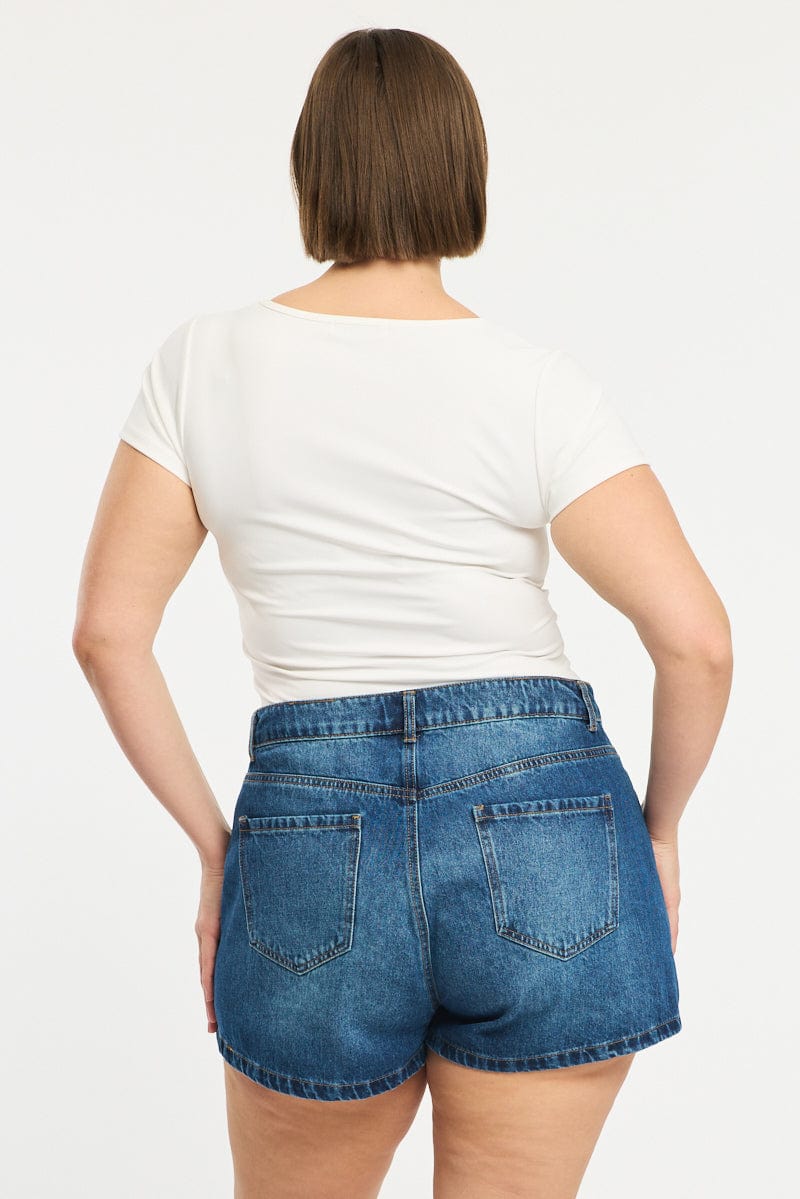 Denim Relaxed Shorts Low Rise - Image 5