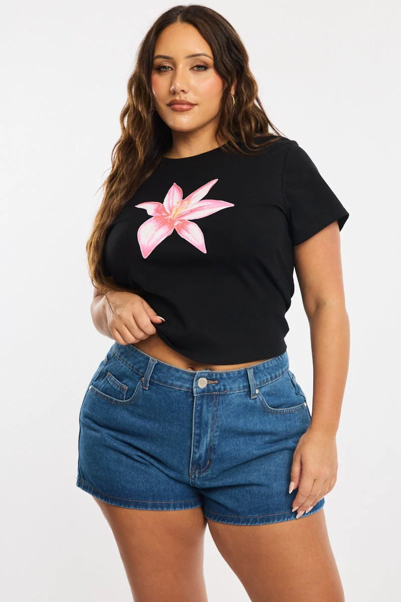 Denim Relaxed Shorts Low Rise