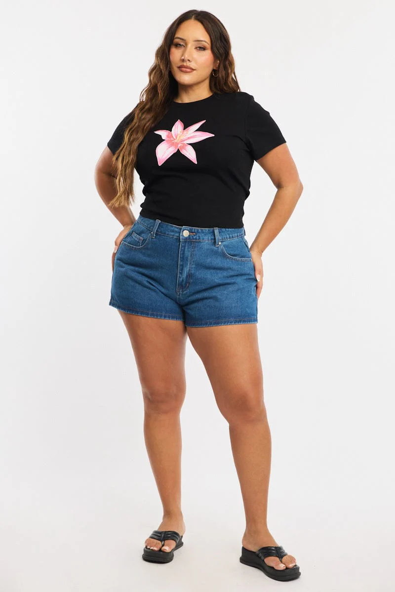 Denim Relaxed Shorts Low Rise - Image 3