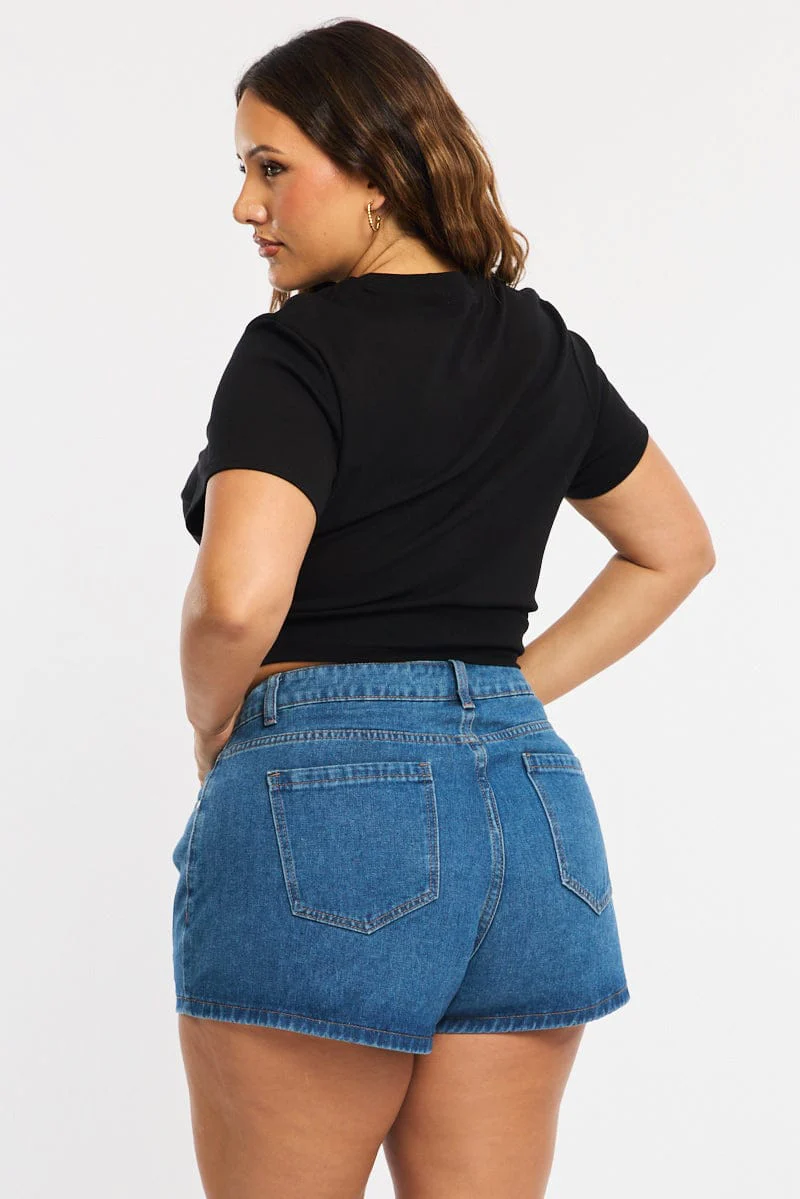 Denim Relaxed Shorts Low Rise - Image 5