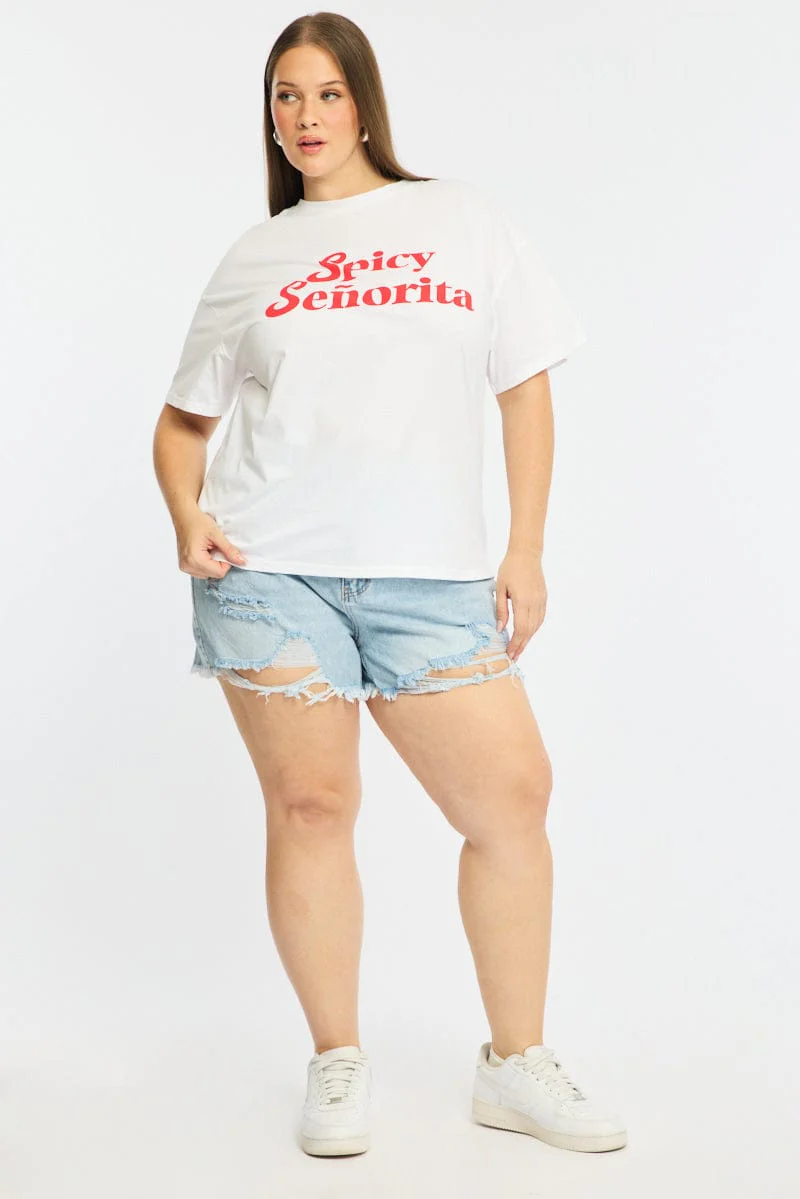 Denim Relaxed Shorts Mid Rise - Image 3