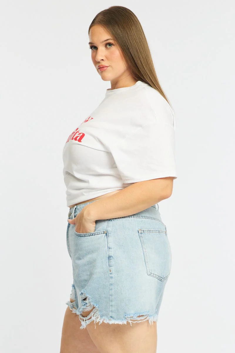 Denim Relaxed Shorts Mid Rise - Image 4
