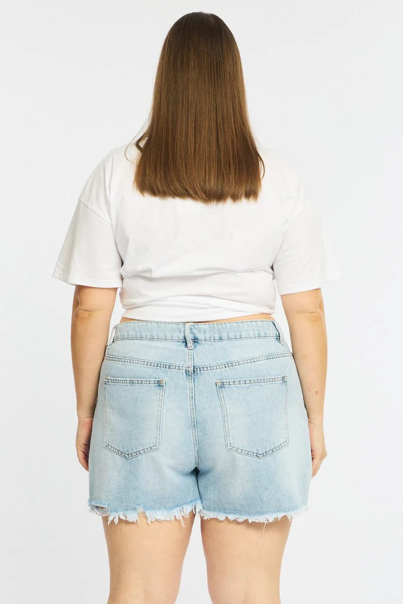 Denim Relaxed Shorts Mid Rise - Image 5