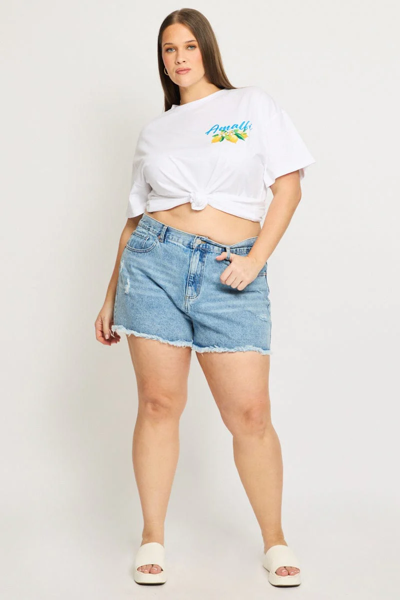 Denim Relaxed Shorts Mid Rise - Image 3