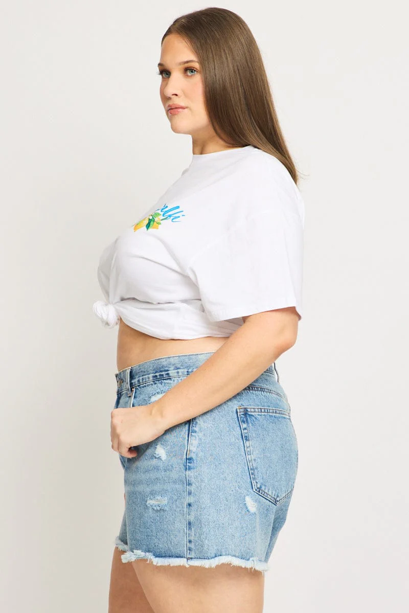 Denim Relaxed Shorts Mid Rise - Image 4