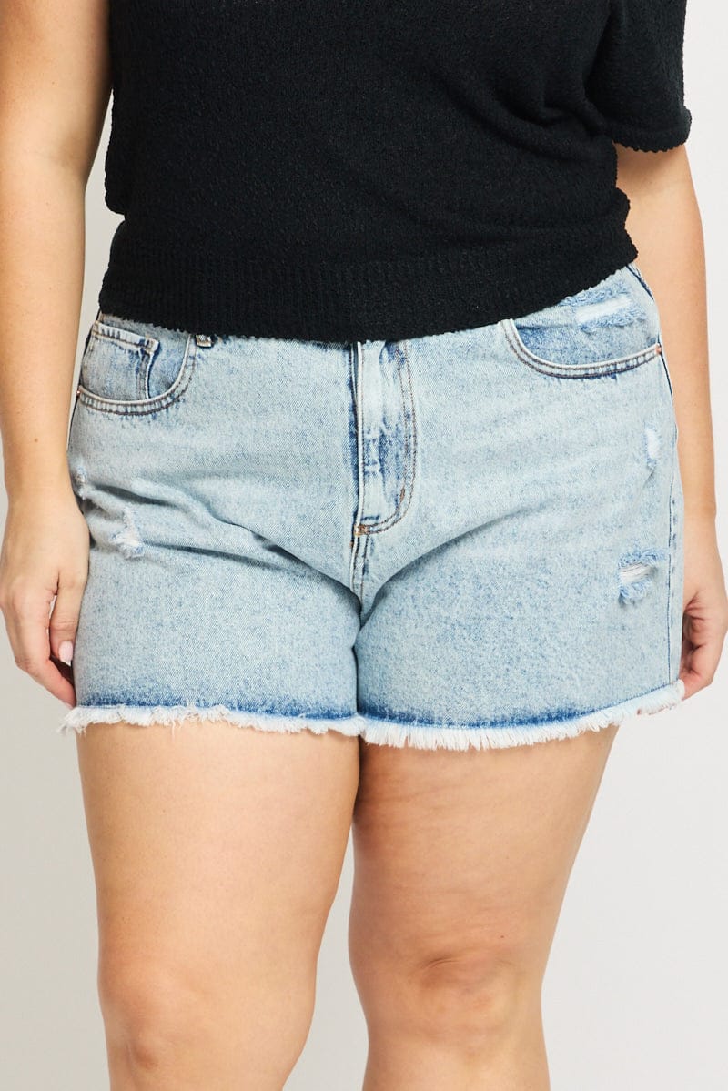 Denim Relaxed Shorts Mid Rise - Image 2