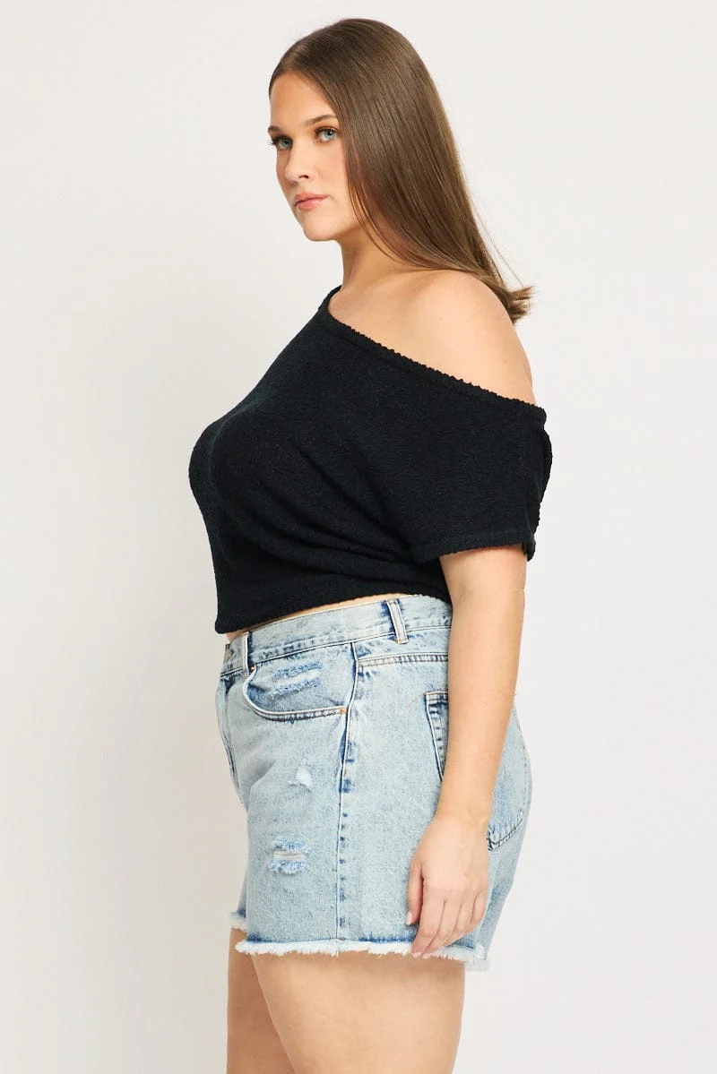 Denim Relaxed Shorts Mid Rise - Image 4