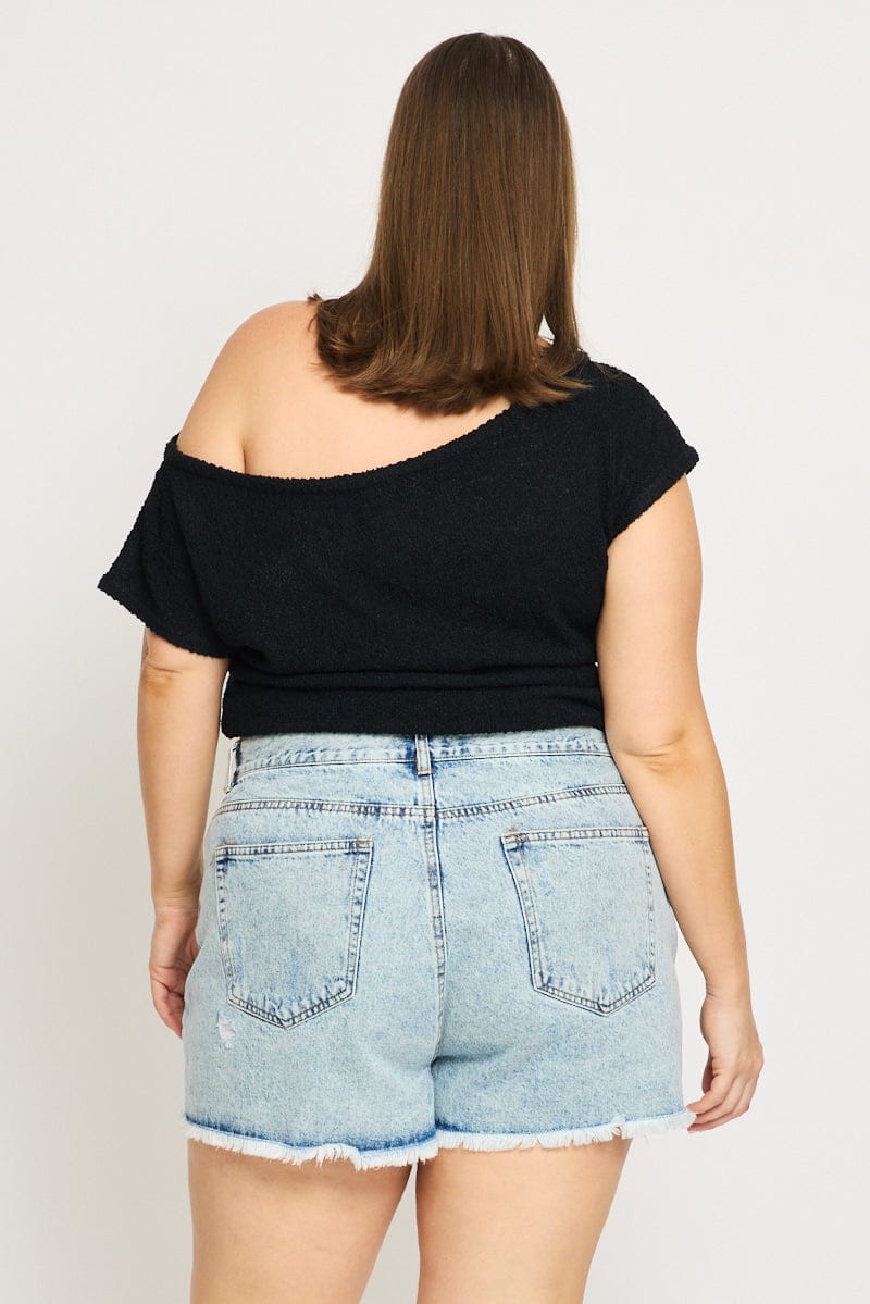 Denim Relaxed Shorts Mid Rise - Image 5