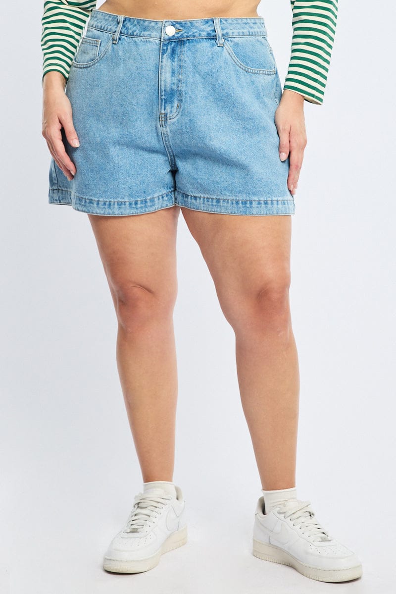 Denim Relaxed Shorts Mid Rise - Image 2