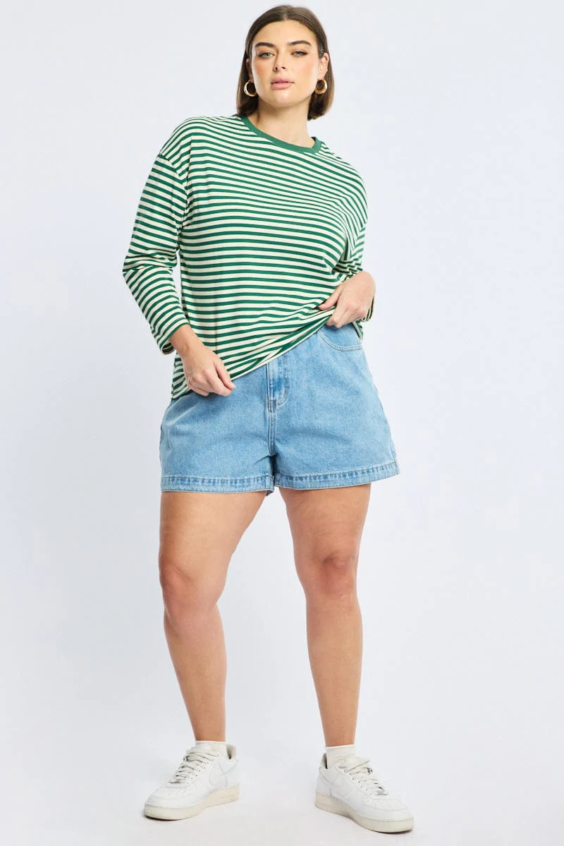 Denim Relaxed Shorts Mid Rise - Image 3