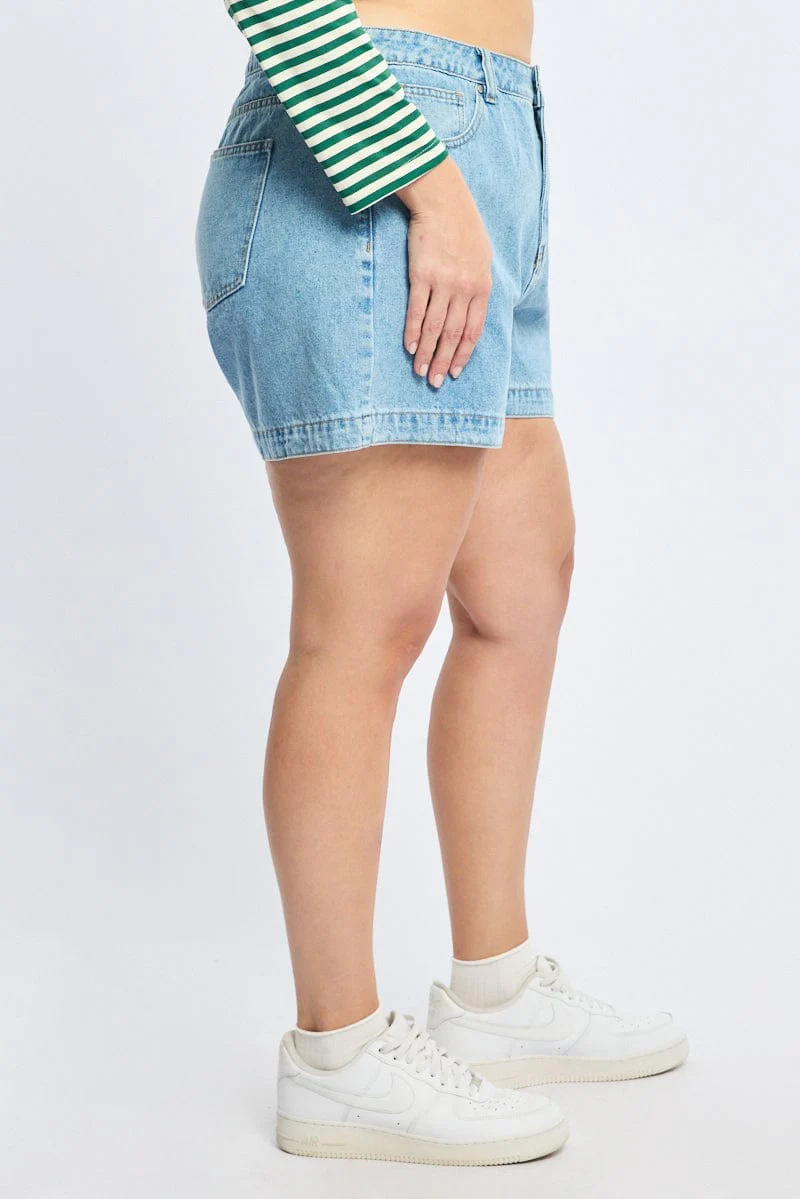 Denim Relaxed Shorts Mid Rise - Image 4