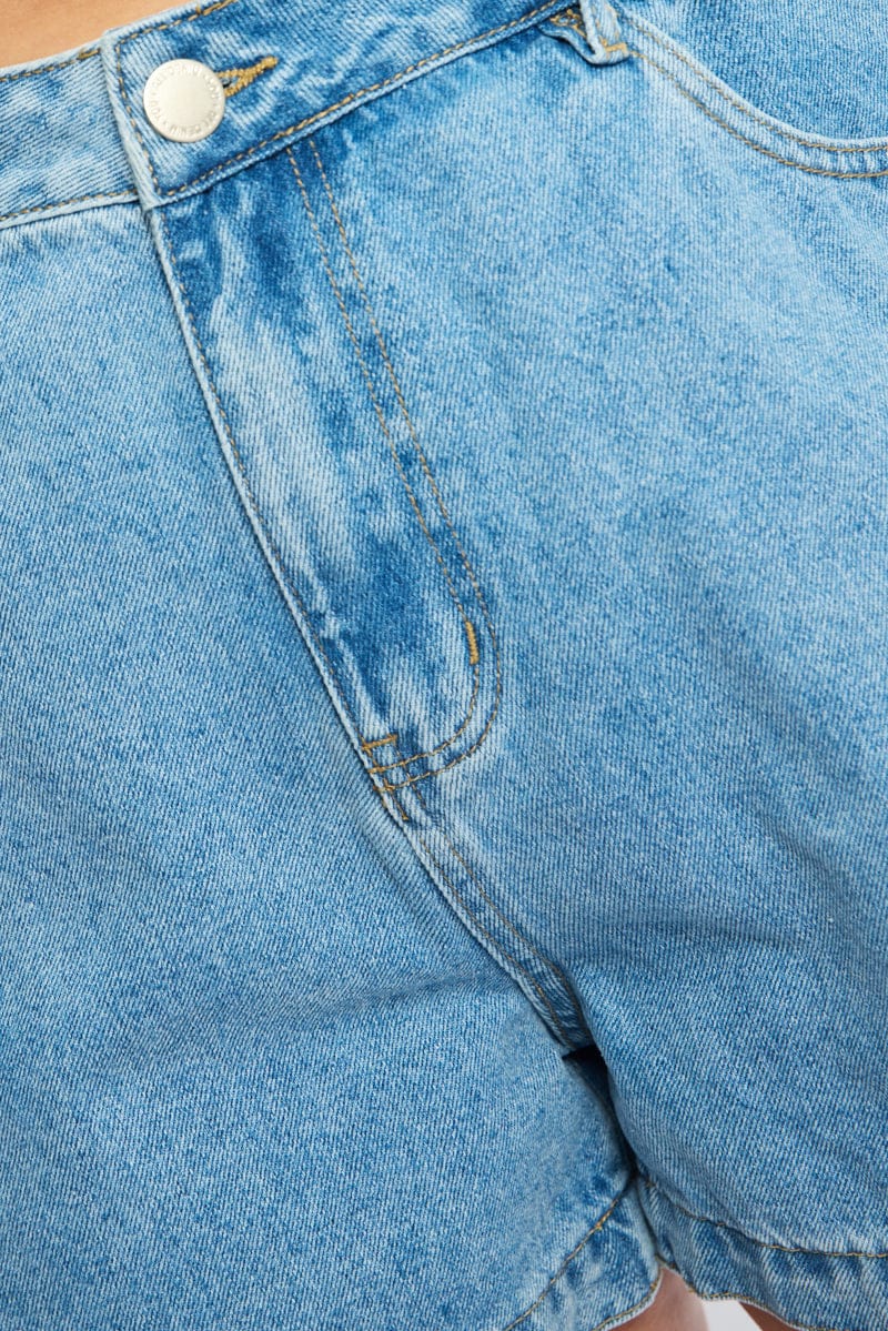 Denim Relaxed Shorts Mid Rise - Image 6