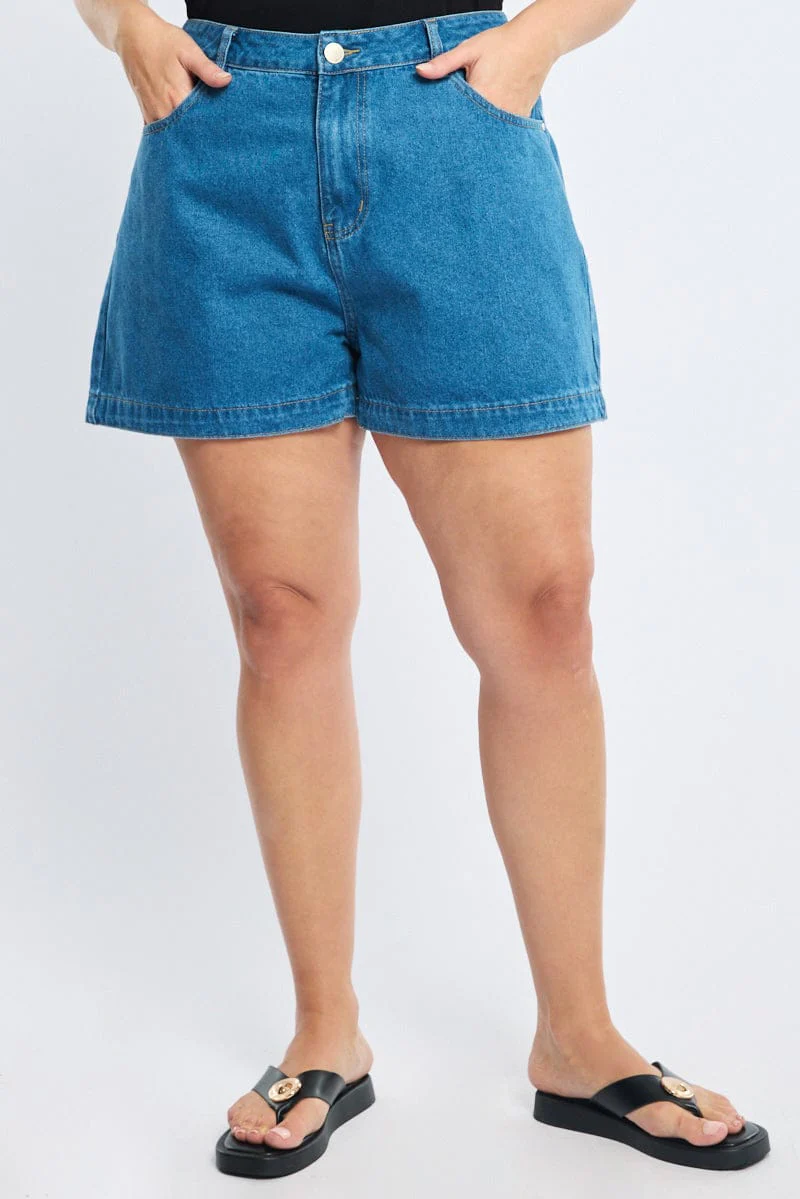 Denim Relaxed Shorts Mid Rise - Image 2