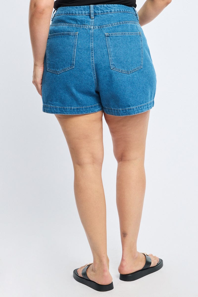 Denim Relaxed Shorts Mid Rise - Image 5