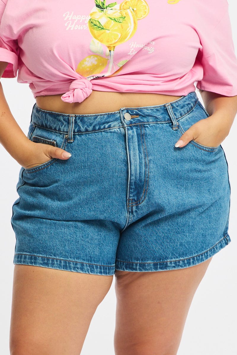 Denim Relaxed Shorts Mid Rise - Image 2