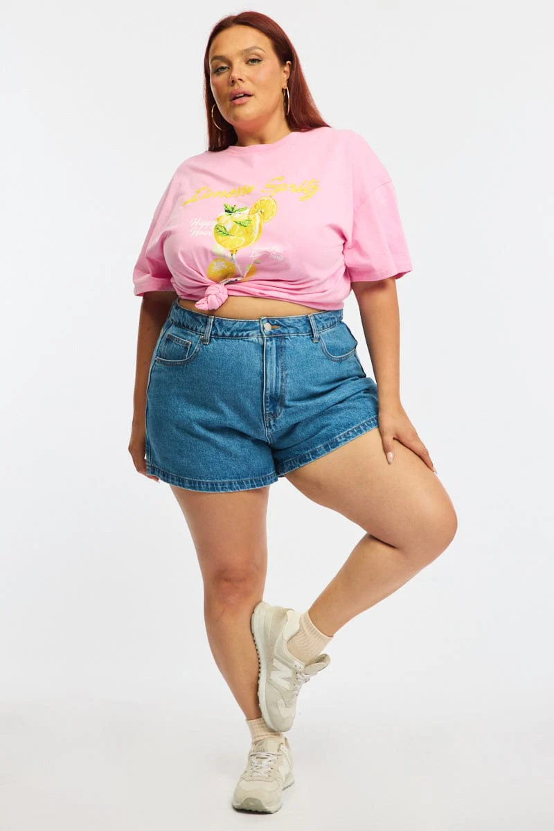 Denim Relaxed Shorts Mid Rise - Image 3