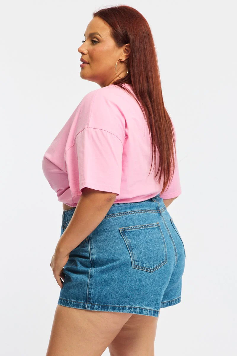 Denim Relaxed Shorts Mid Rise - Image 4