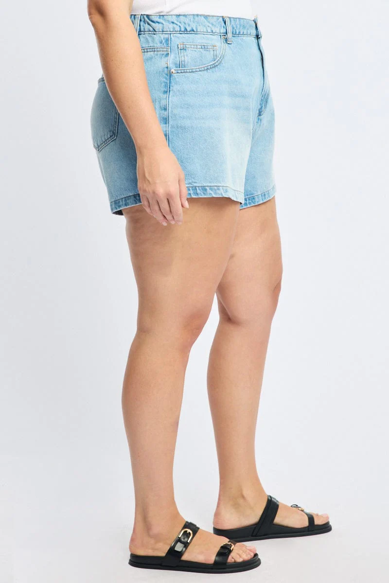 Denim Relaxed Shorts Mid Rise - Image 3