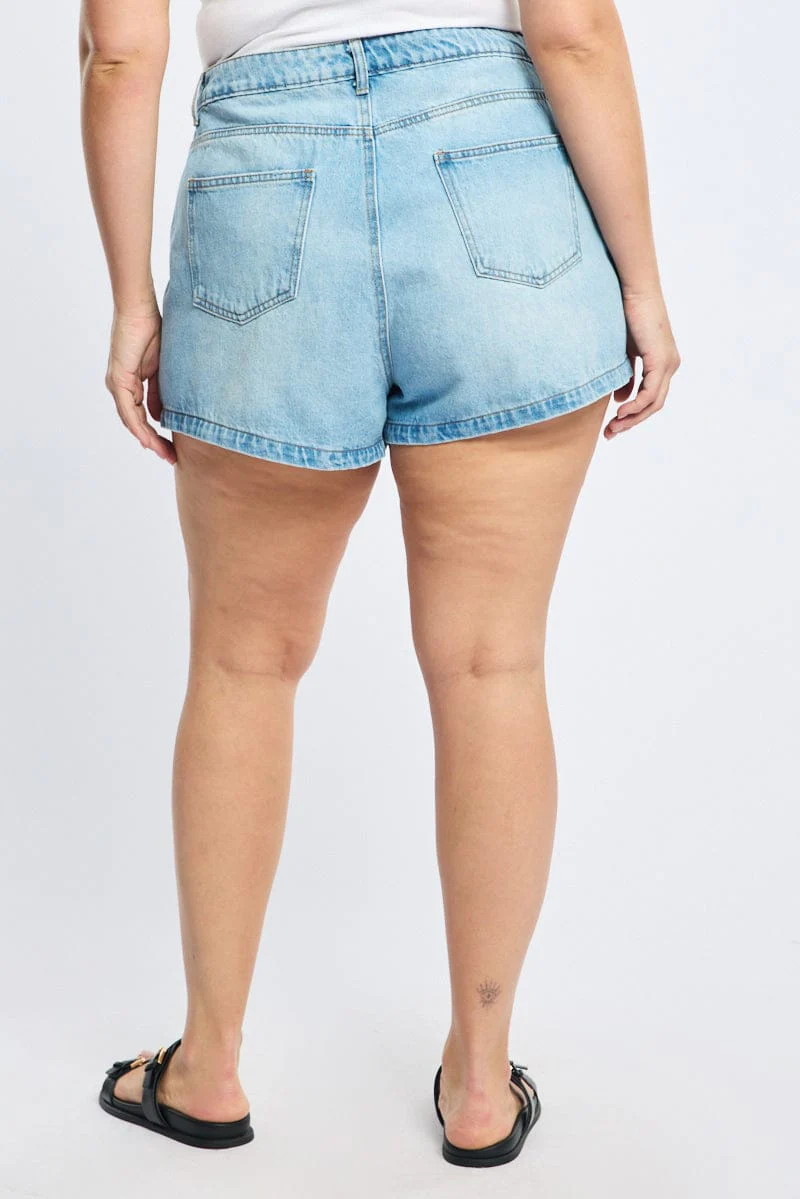 Denim Relaxed Shorts Mid Rise - Image 4