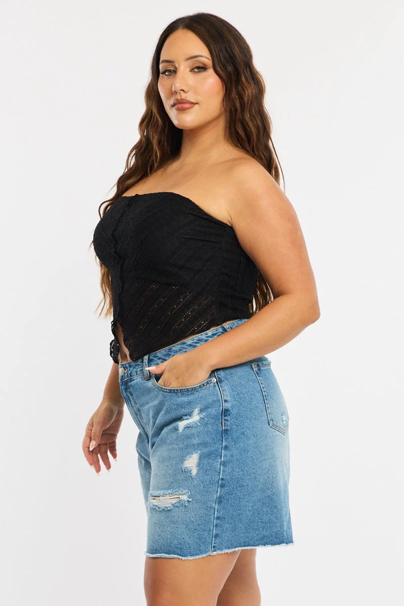 Denim Relaxed Shorts Mid Rise - Image 5