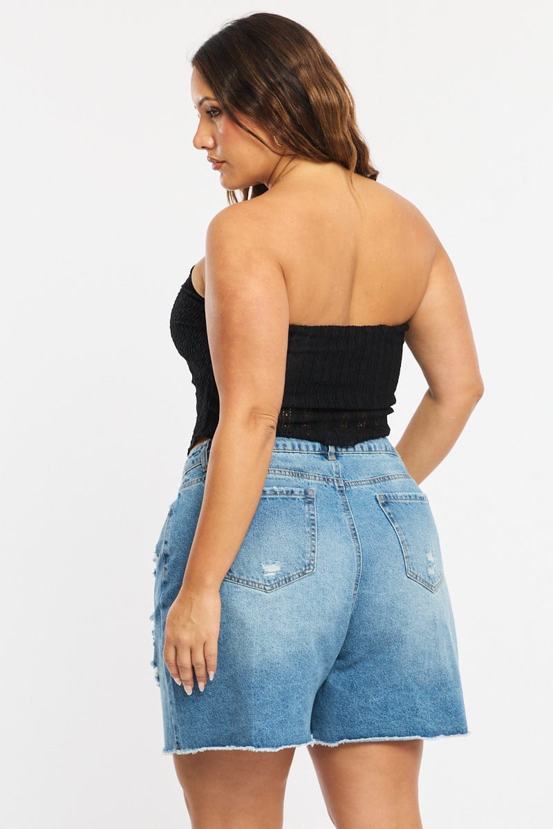 Denim Relaxed Shorts Mid Rise - Image 6