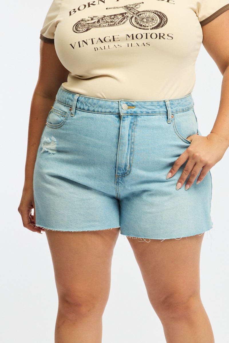 Denim Relaxed Shorts Mid Rise - Image 2