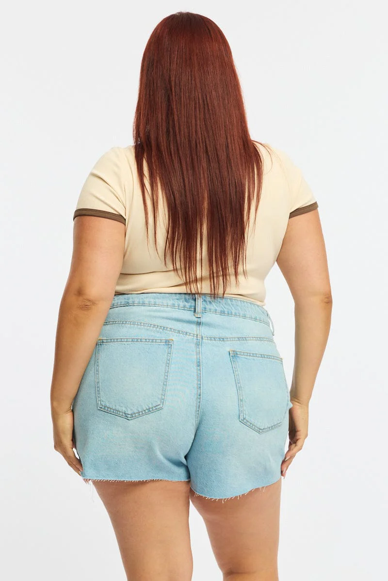 Denim Relaxed Shorts Mid Rise - Image 5
