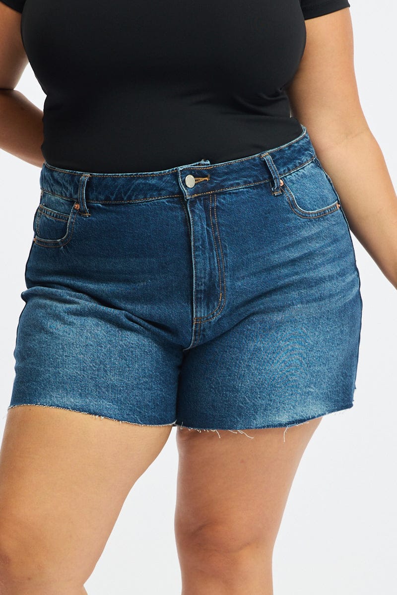 Denim Relaxed Shorts Mid Rise - Image 2