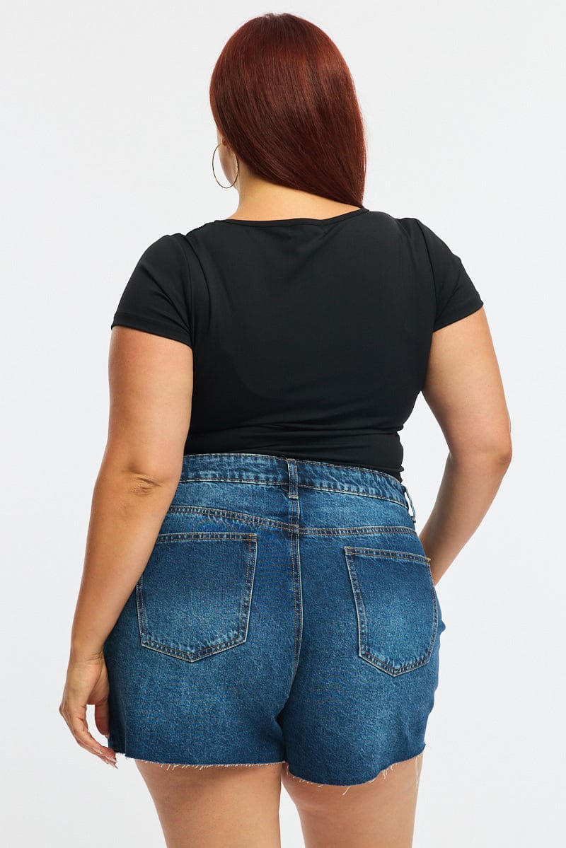 Denim Relaxed Shorts Mid Rise - Image 5