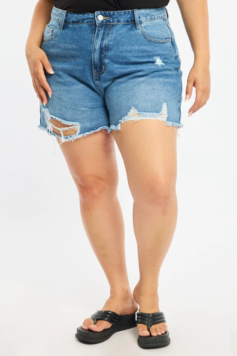 Denim Relaxed Shorts Mid Rise - Image 2