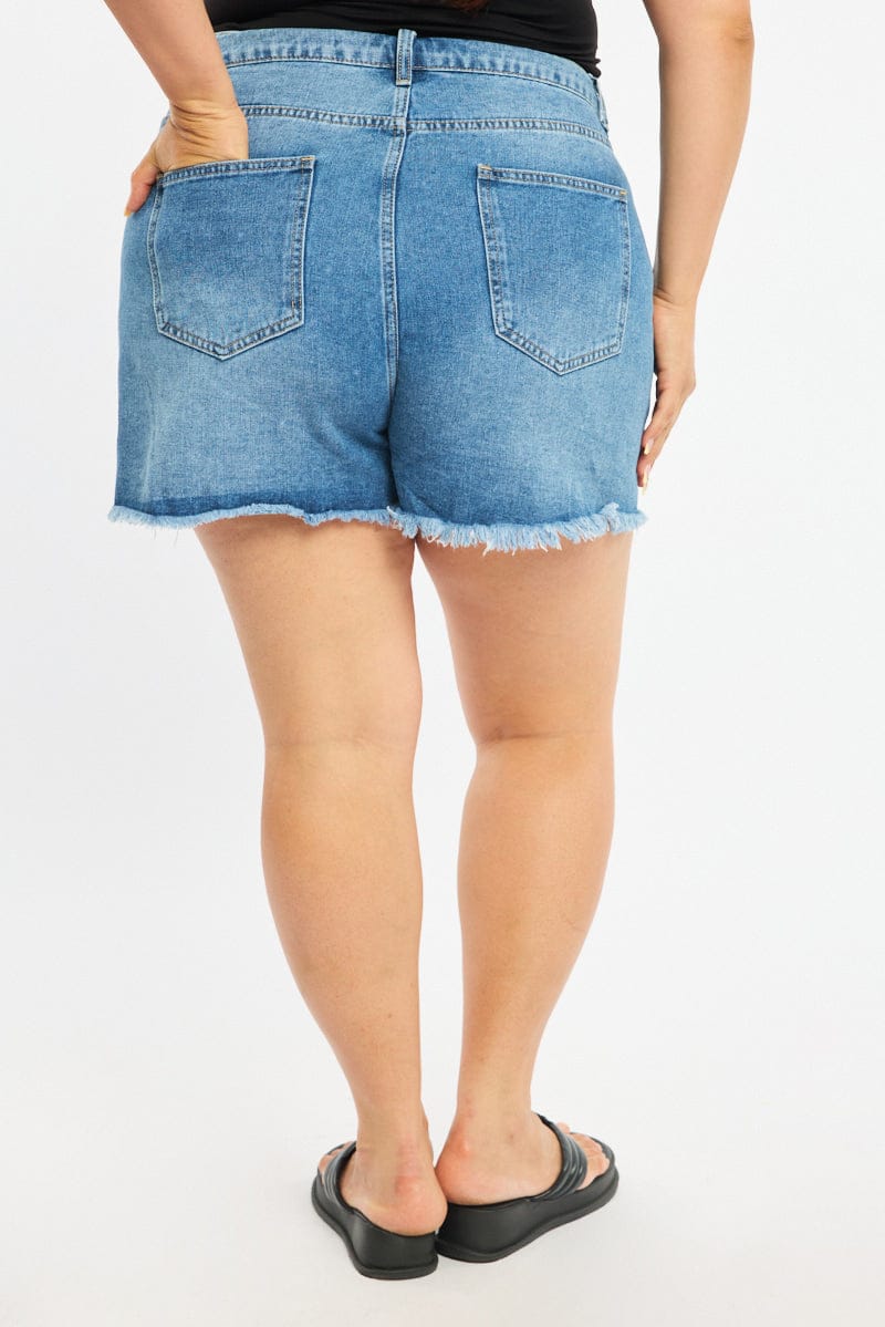 Denim Relaxed Shorts Mid Rise - Image 4