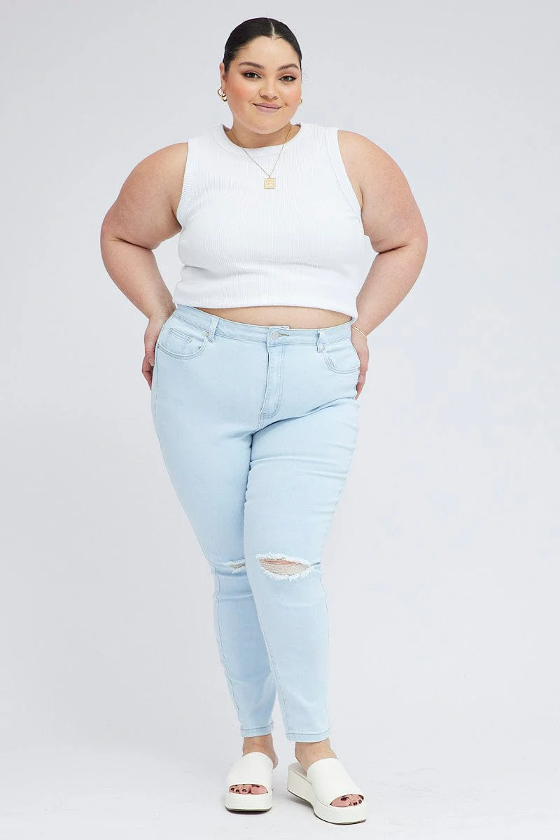 Denim Skinny Jeans High Rise - Image 2