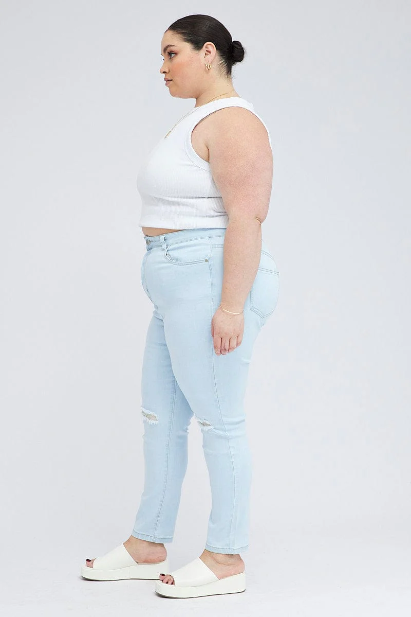 Denim Skinny Jeans High Rise - Image 4